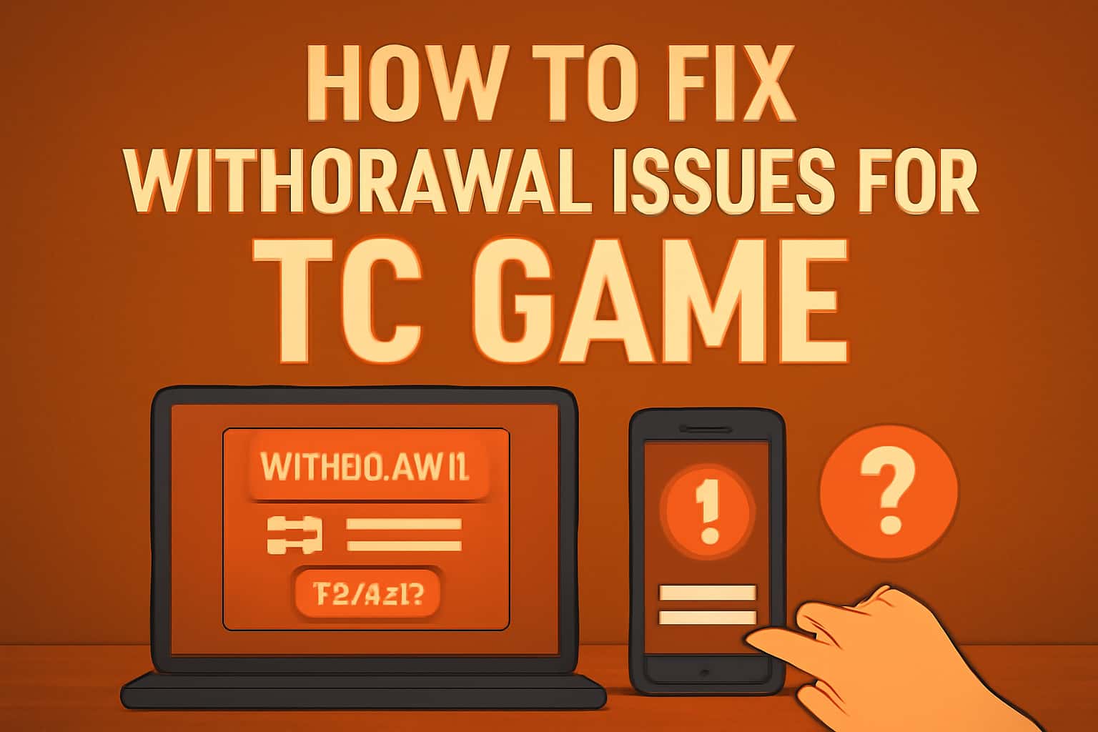 An informative graphic illustrating solutions for withdrawal issues in TC Game.