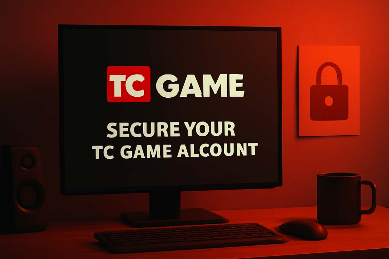 An informational scene highlighting steps to secure a TC Game account.