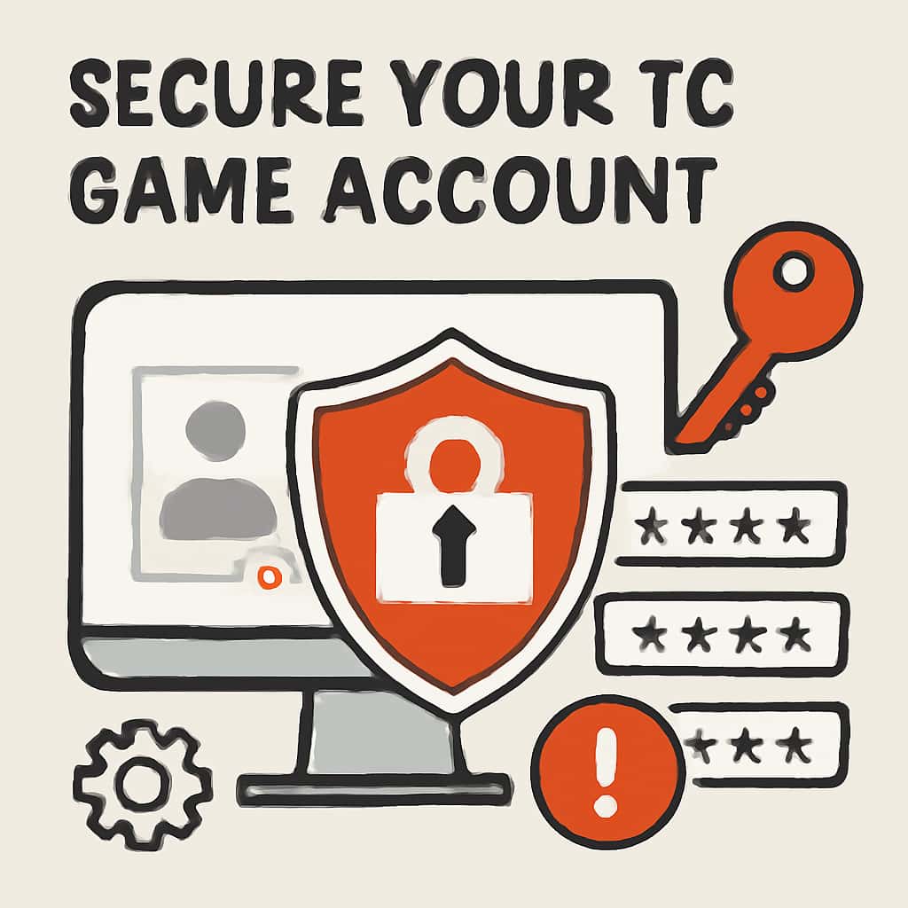 An illustration demonstrating best practices for securing a TC Game account.