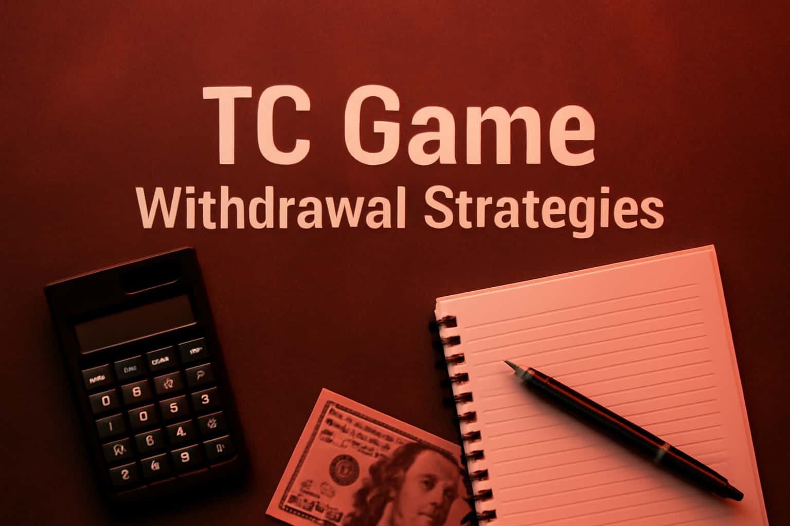Informational scene depicting TC Game withdrawal strategies with relevant text.