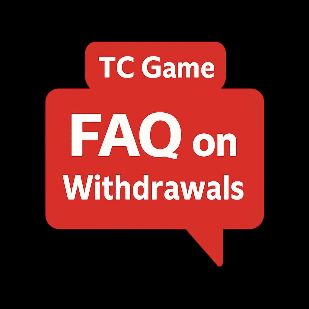 A simple badge design for TC Game FAQ on Withdrawals.