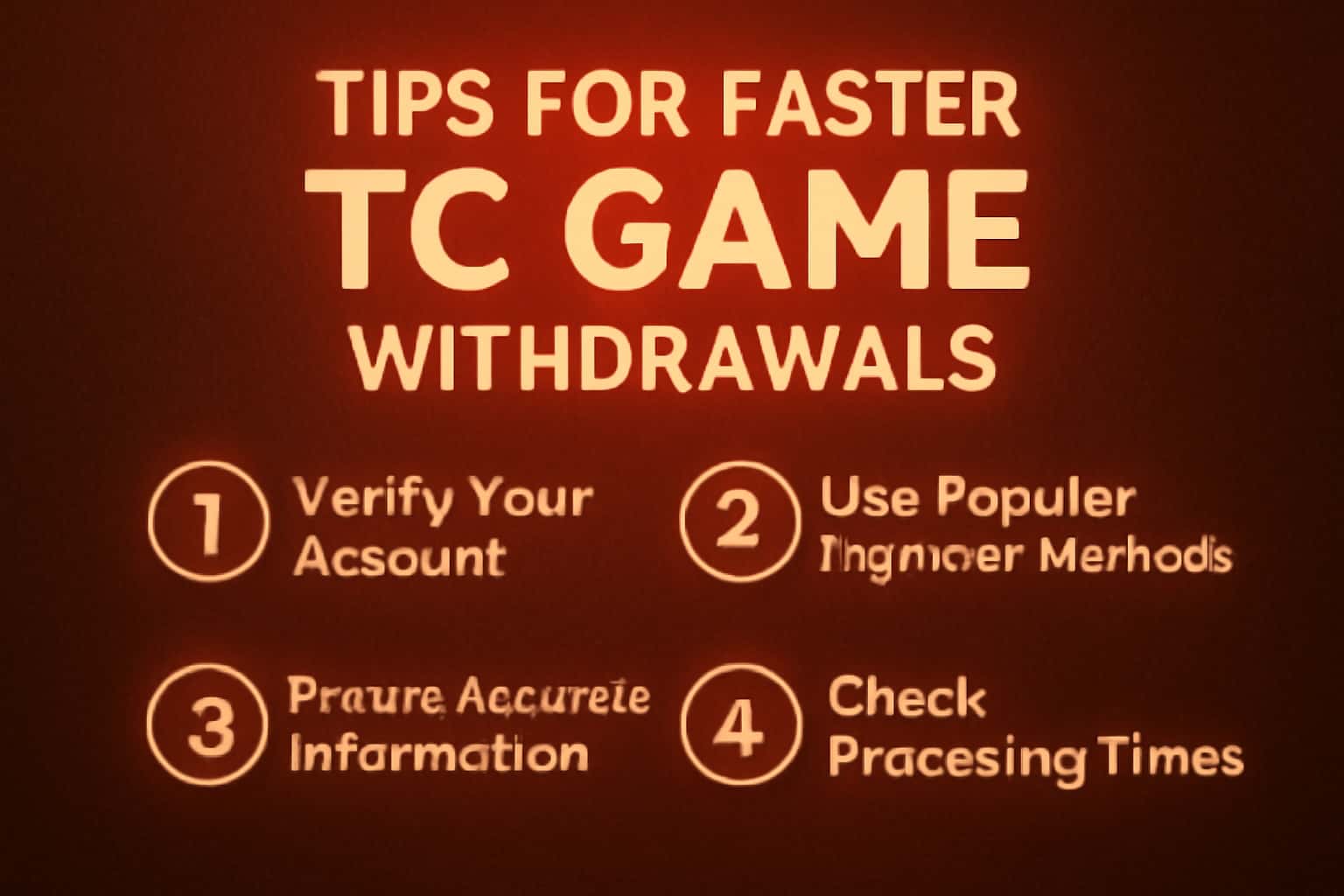 An informative visual scene illustrating tips for faster TC Game withdrawals.