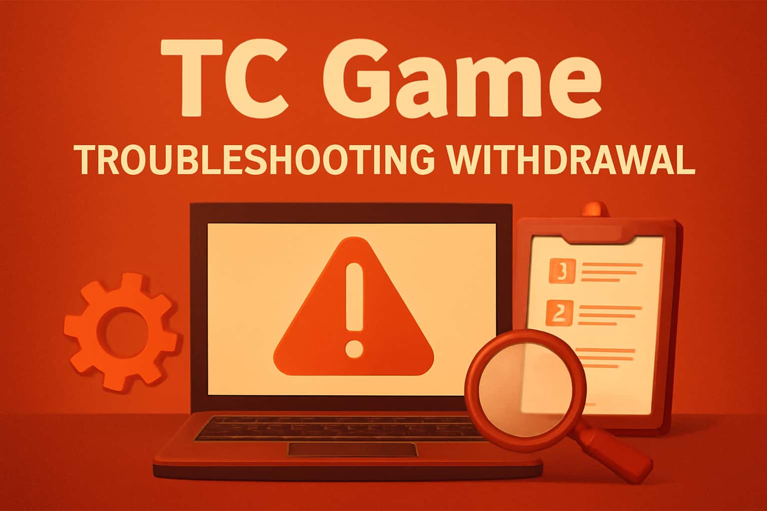 A visual representation of troubleshooting withdrawal issues for TC Game with a focus on clarity.