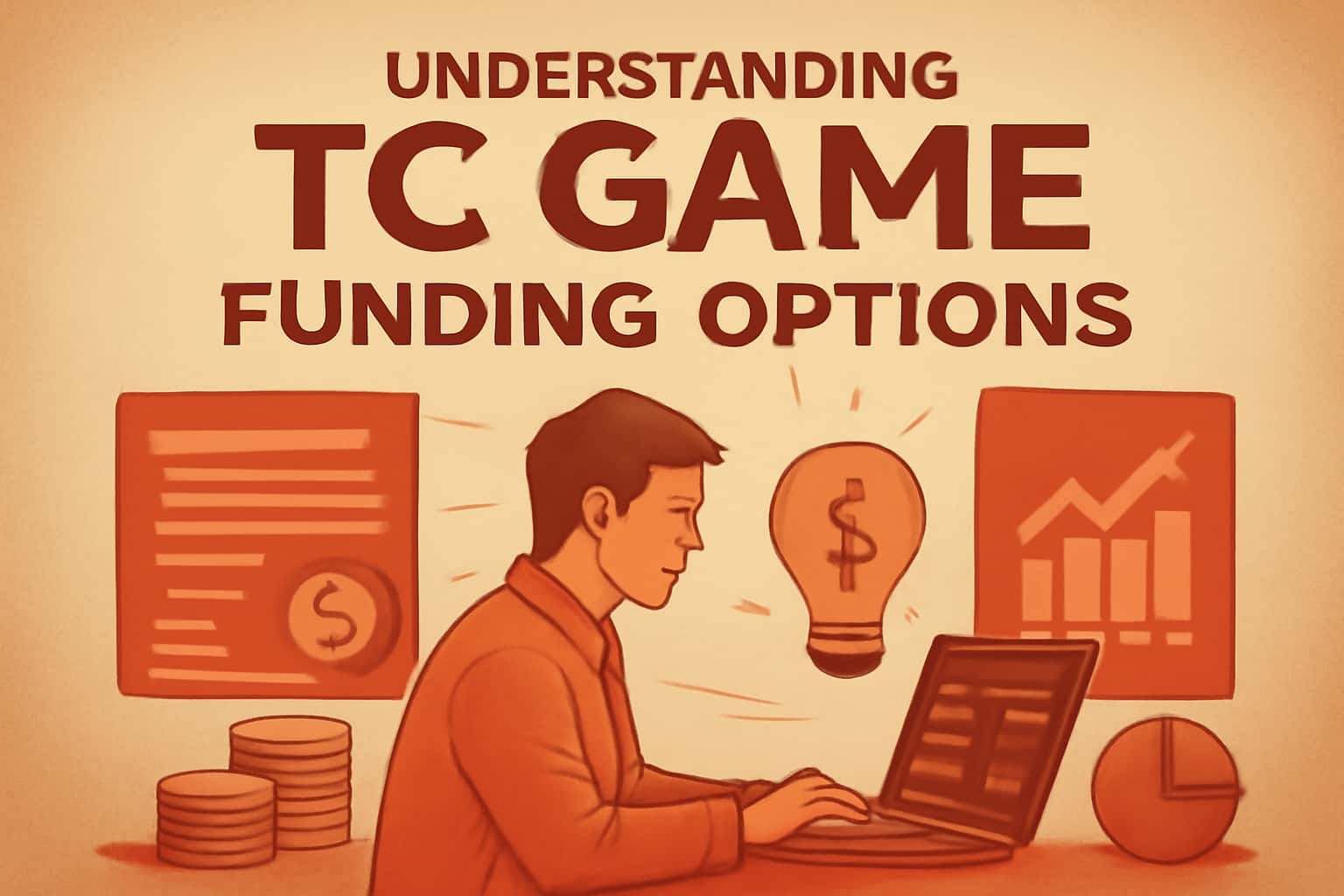 An informative scene illustrating TC Game funding options with clear text.