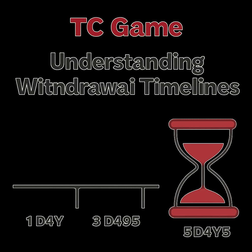 An educational diagram illustrating the key steps in TC Game withdrawal timelines.